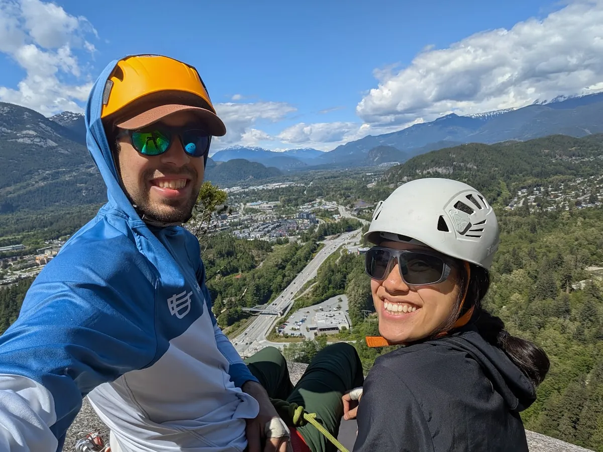 Lillian and I looking over Squamish from Broadway Ledge.