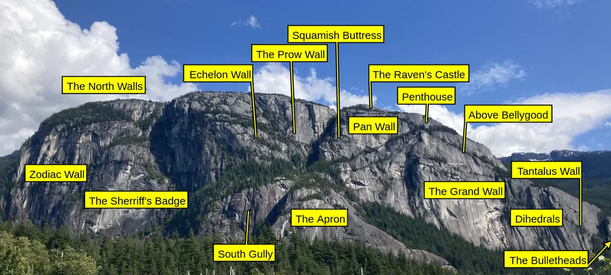 Stawamus Chief overlooking Squamish.