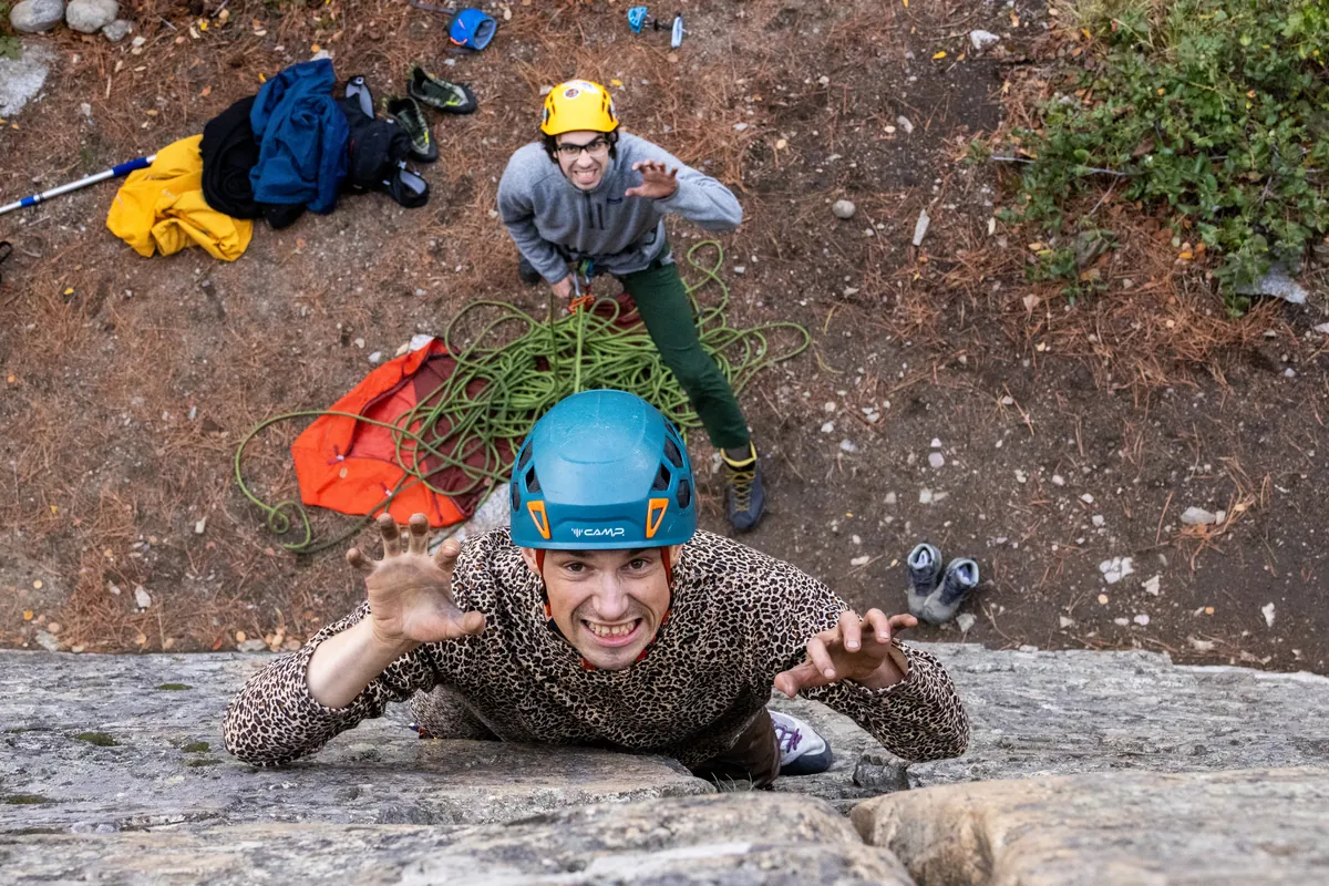 Me belaying Paul on a climb at Seven Dwarfs Wall, taken by Isaac.