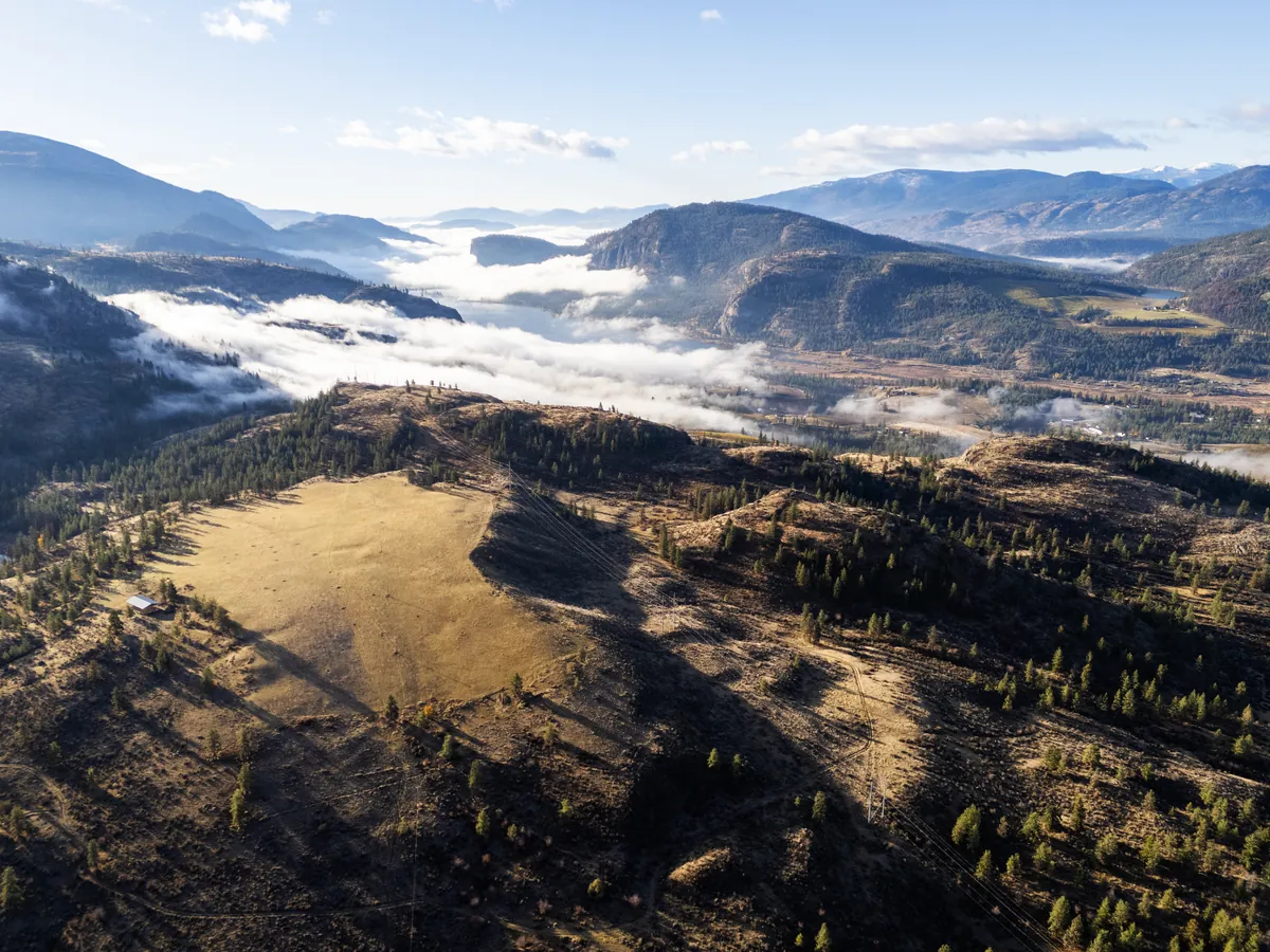 Overhead view of Skaha bluffs Sunday morning, taken by Isaac.