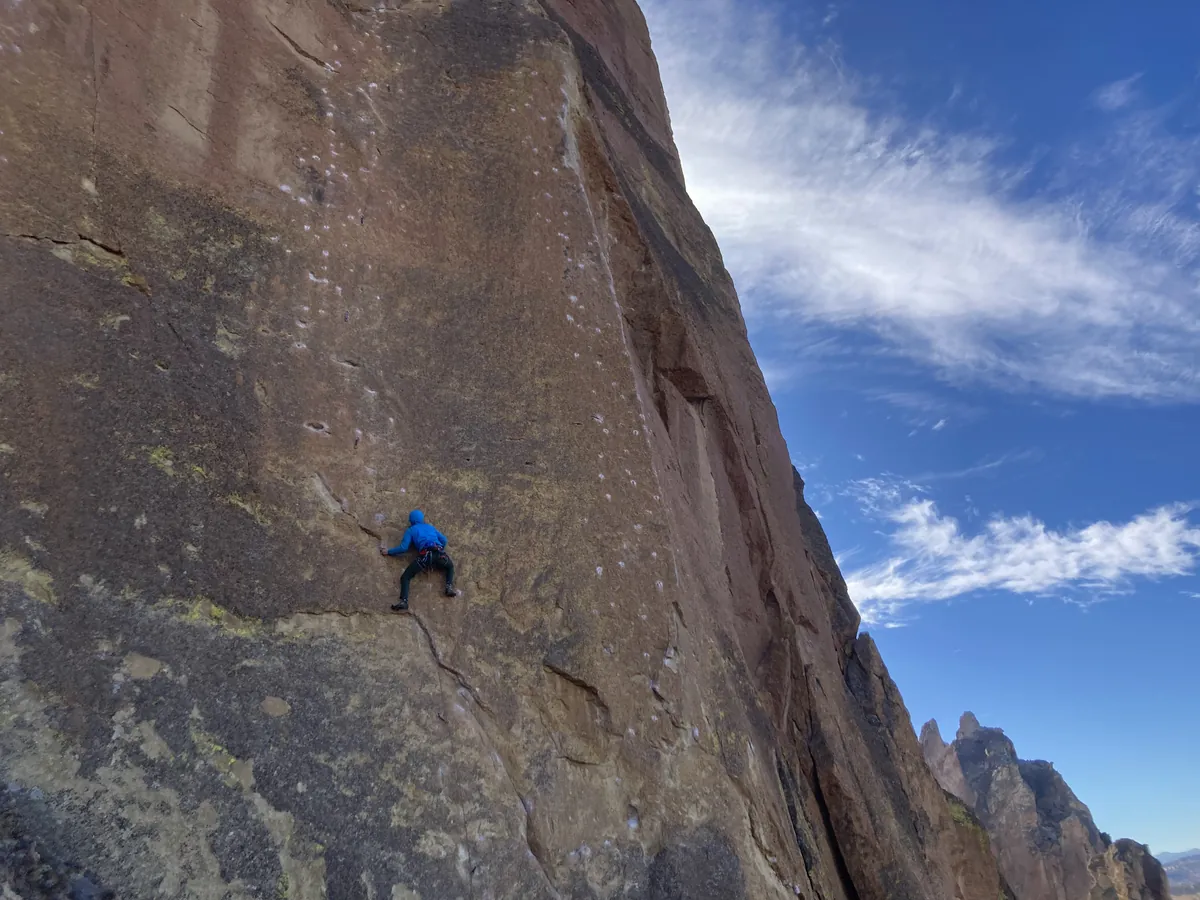 Me climbing on Mesa Verde Wall.