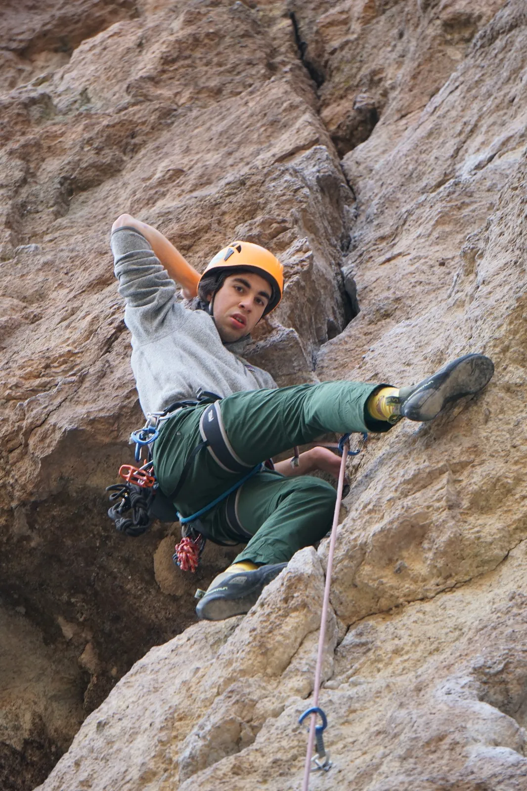 Me climbing Entering Relativity.