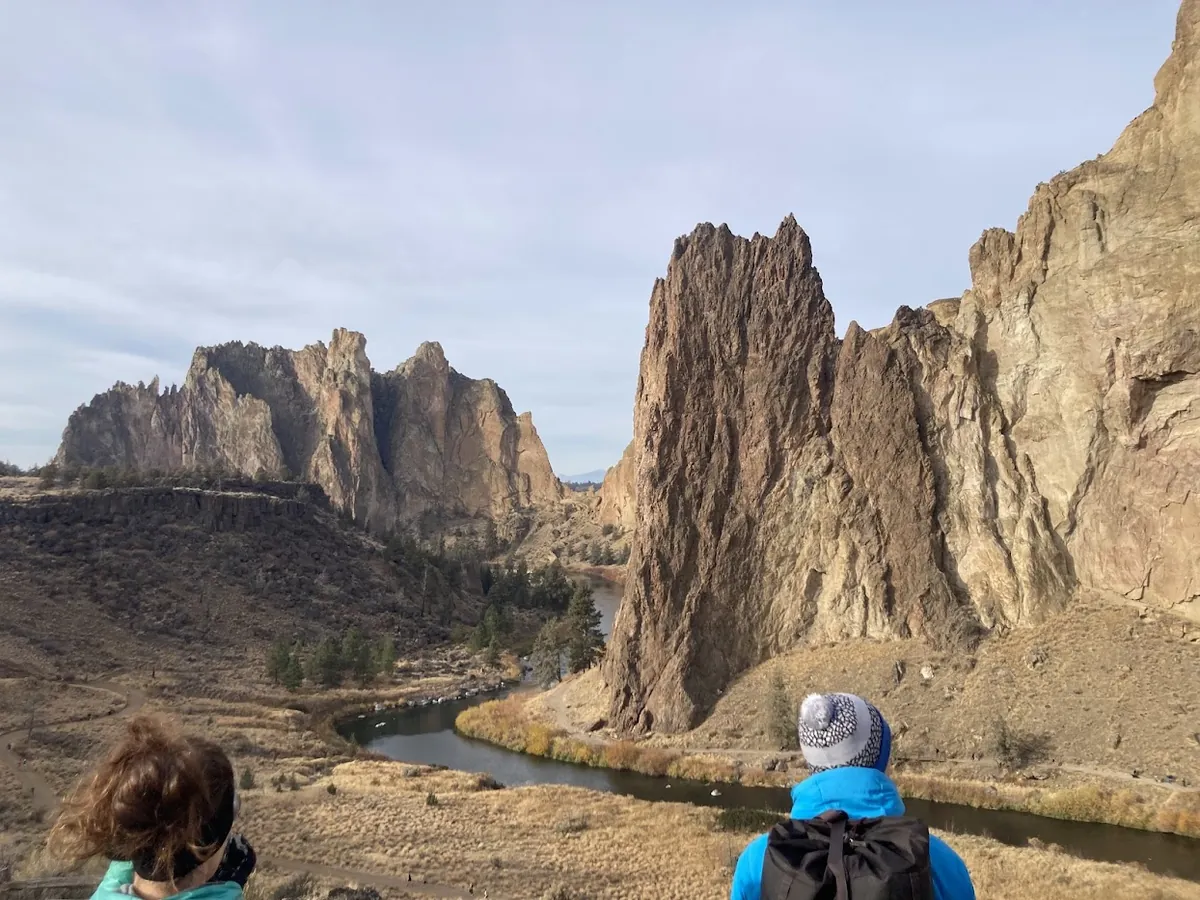 Emily and I looking out at the first view of Smith Rock park.
