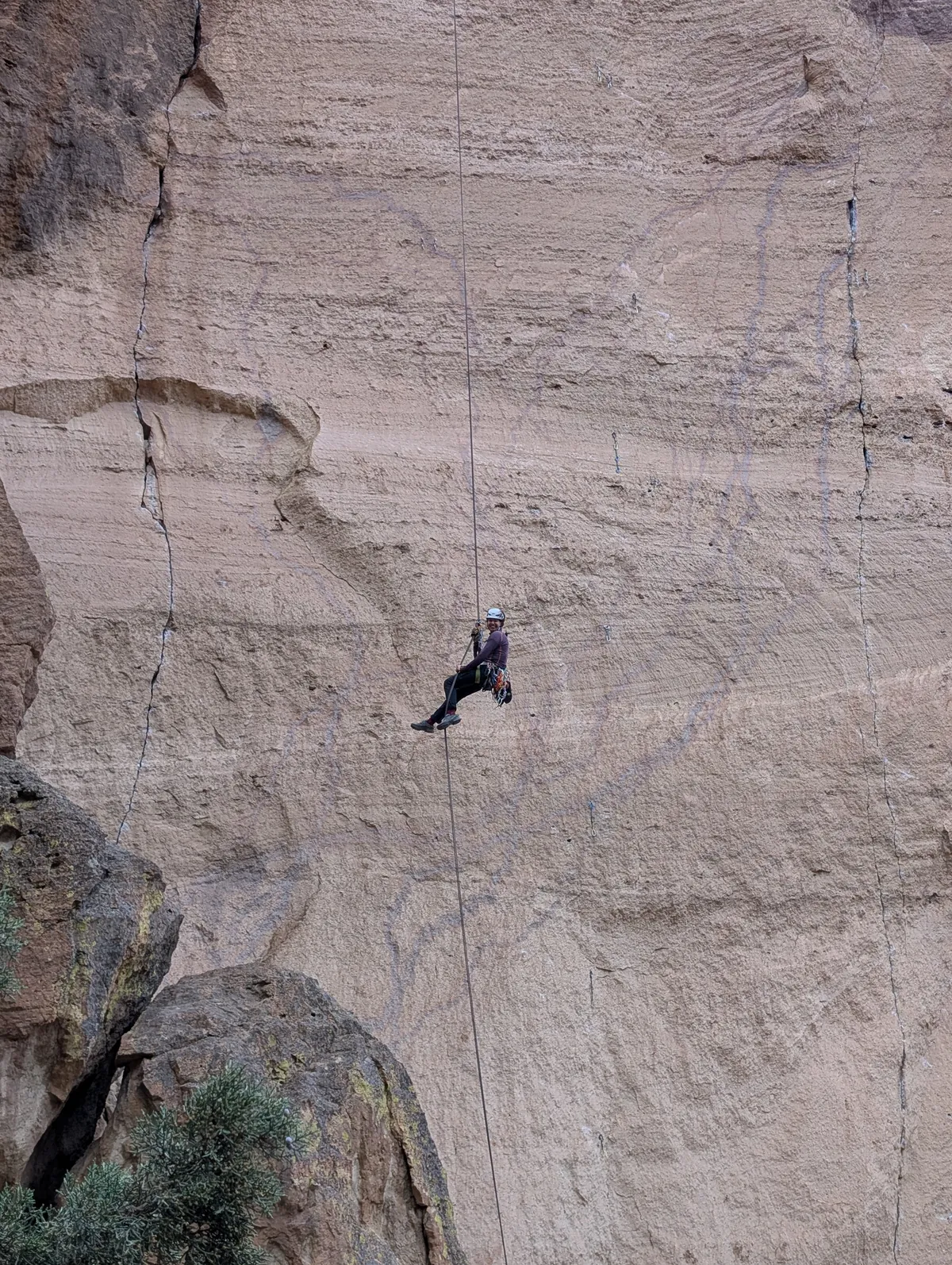 Chloe rapping the descent.
