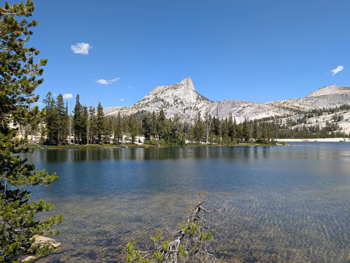 Cathedral Peak seen from across Cathedral Lake.